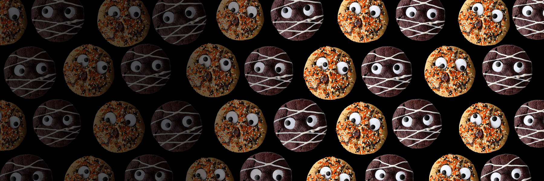 Monster and Mummy cookies staring back
